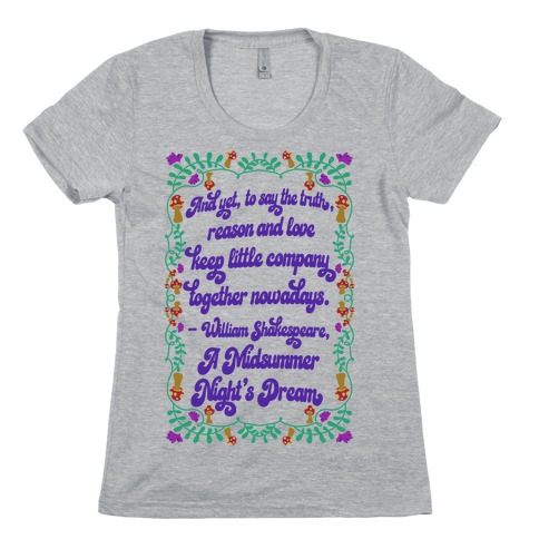 A Midsummer Night's Dream Quote Womens T-Shirt