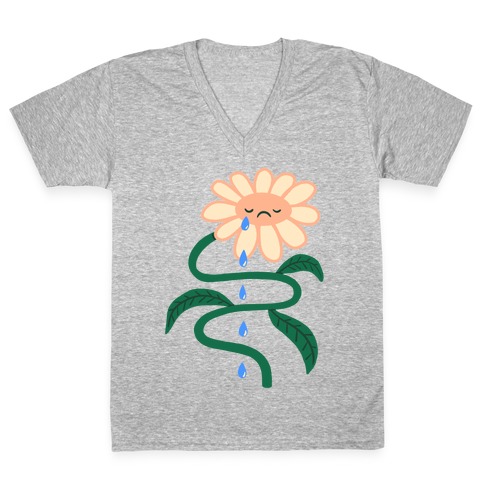 Sad Flower Shower V-Neck Tee Shirt