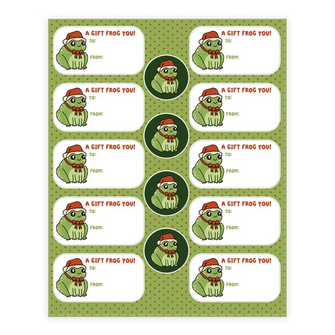 Santa Frog Is Comin' To Town Stickers and Decal Sheet