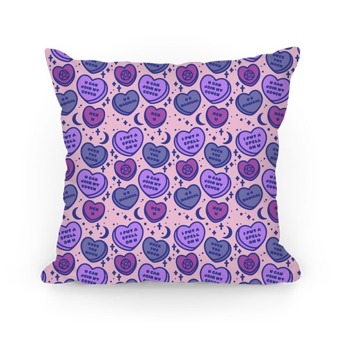 Witchy Candy Hearts Pillow