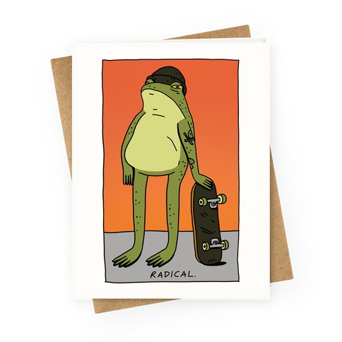 Radical Frog Skater Greeting Card