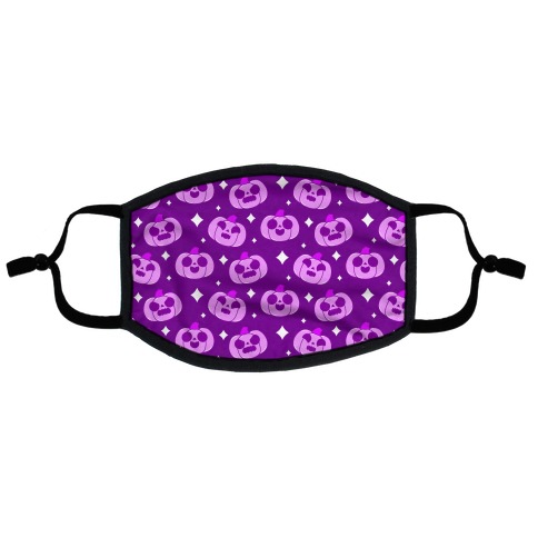 Kawaii Pumpkins Pattern Purple Flat Face Mask
