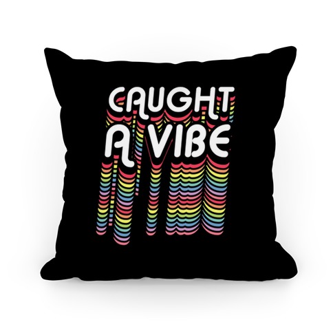 Caught A Vibe Retro Rainbow Pillow