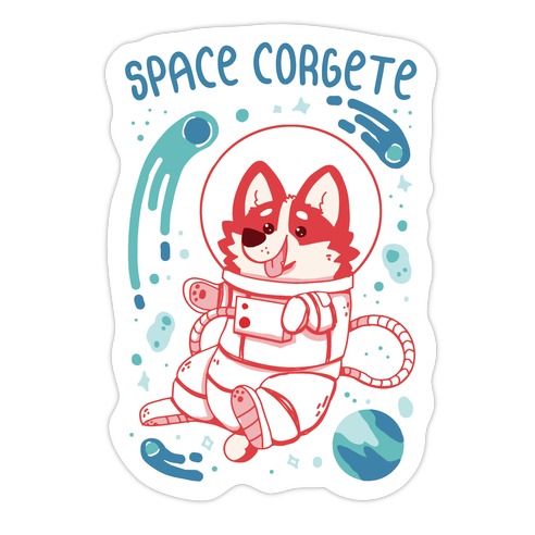 Space Corgete Die Cut Sticker