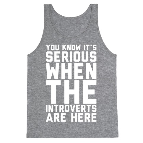 Introvert Protest White Print Tank Top