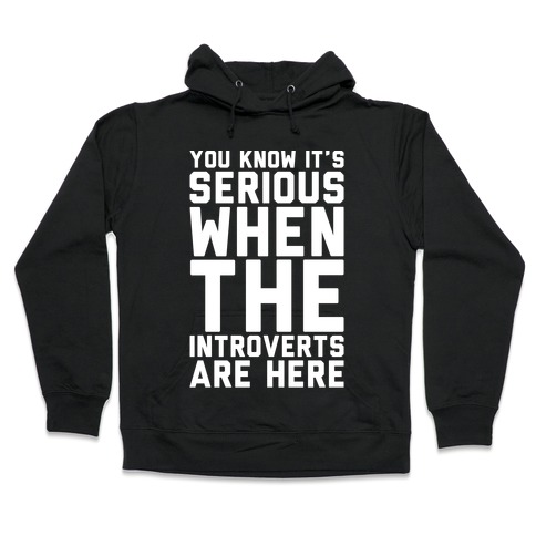 Introvert Protest White Print Hooded Sweatshirt