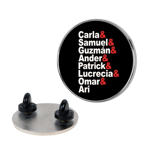 Carla & Samuel & Guzman & Ander & Patrick Elite Character List Parody Pin