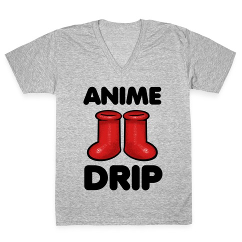 Anime Drip V-Neck Tee Shirt