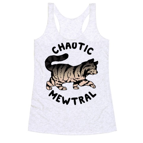 Chaotic Mewtral (Chaotic Neutral Cat) Racerback Tank Top
