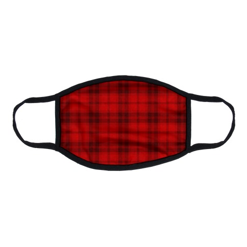 Red Plaid Flat Face Mask