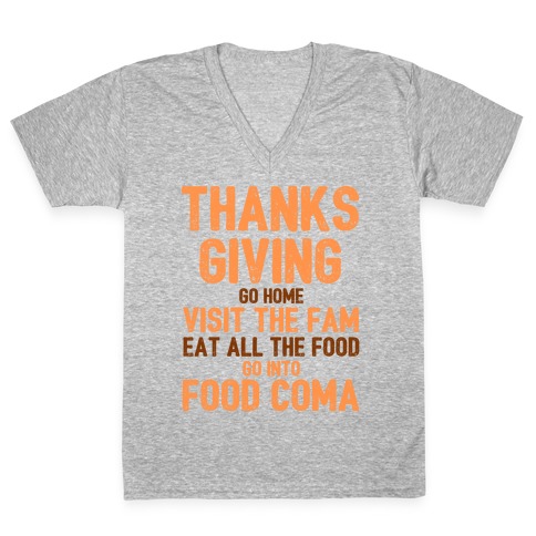 Thanksgiving Foodie V-Neck Tee Shirt