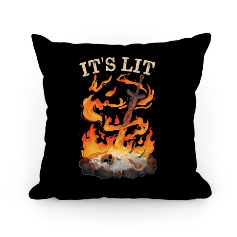It's Lit Bonfire Pillow