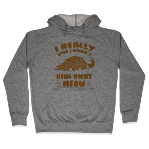 I Really Wish I Weren't Here Right Meow Hooded Sweatshirt