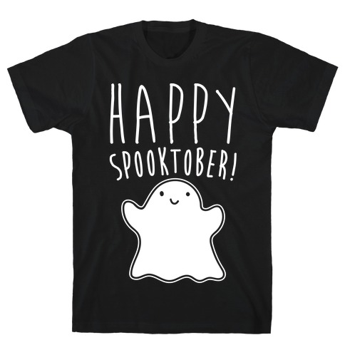 Happy Spooktober Halloween Parody White Print T-Shirt