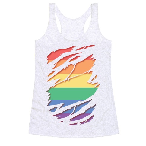 Ripped Shirt: Gay Pride Racerback Tank Top