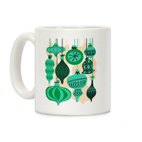 Green Holiday Ornament Pattern Coffee Mug