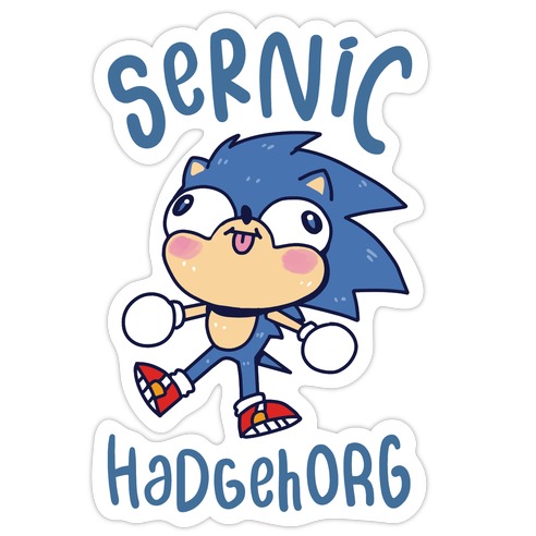Derpy Sonic Sernic Hadgehorg Die Cut Sticker