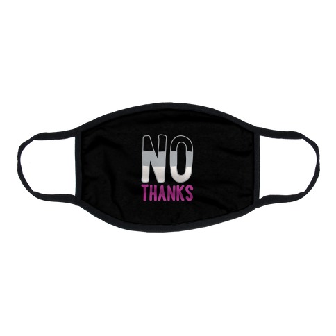 No Thanks Asexual Pride White Print Flat Face Mask