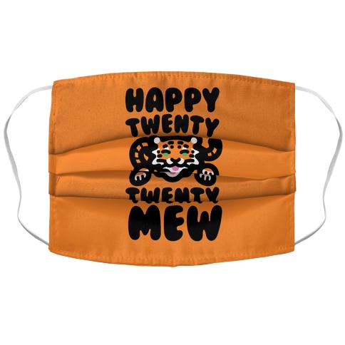 Happy Twenty Twenty Mew Tiger Accordion Face Mask