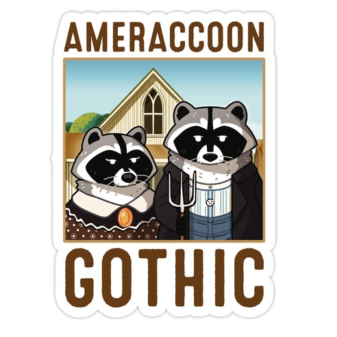 Ameraccoon Gothic Die Cut Sticker