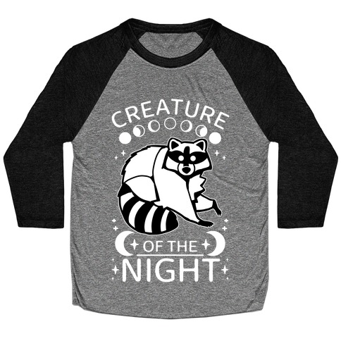 Creature Of The Night Raccoon Baseball Tee