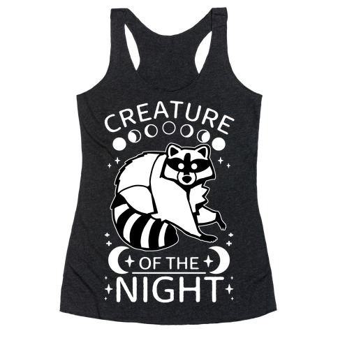 Creature Of The Night Raccoon Racerback Tank Top