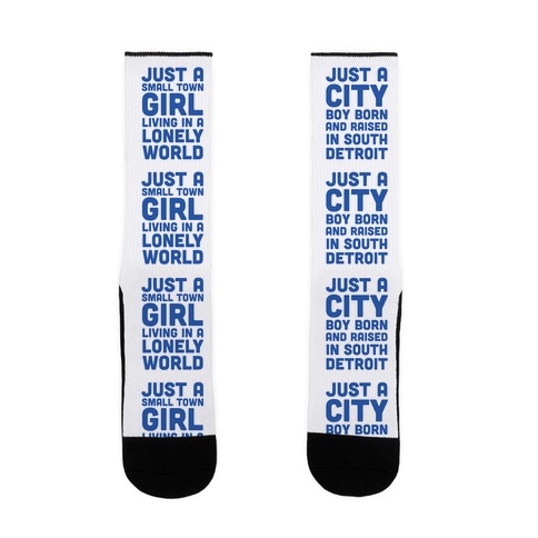 Just a Small Town Girl/Just a City Boy Sock