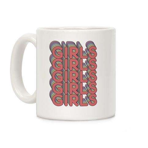 Girls Retro Rainbow Coffee Mug