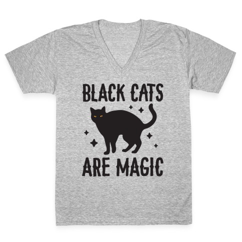 Black Cats Are Magic V-Neck Tee Shirt