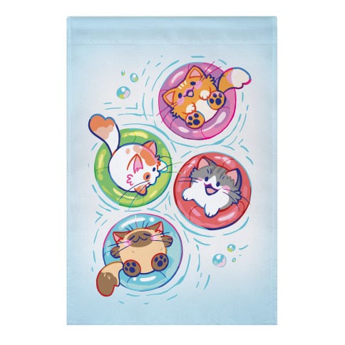 Pool Party Cats Garden Flag