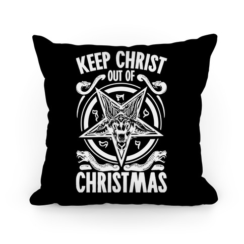 Keep Christ Out of Christmas Baphomet Pillow
