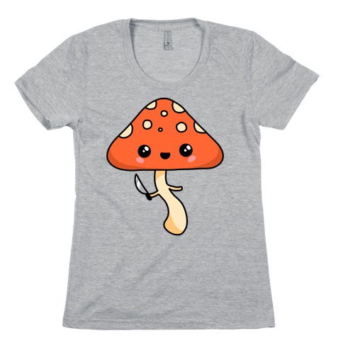Mushroom With Knife Womens T-Shirt