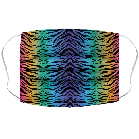 Tiger Stripe Rainbow 90s Pattern Accordion Face Mask