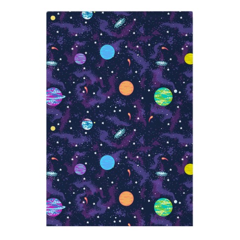 90s Cosmic Planet Garden Flag