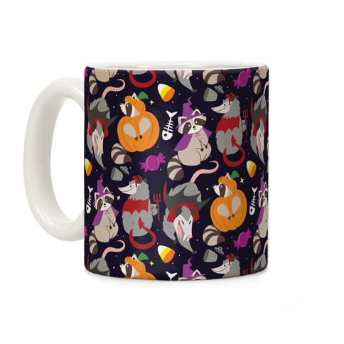 Trashy Animals Halloween Pattern Coffee Mug