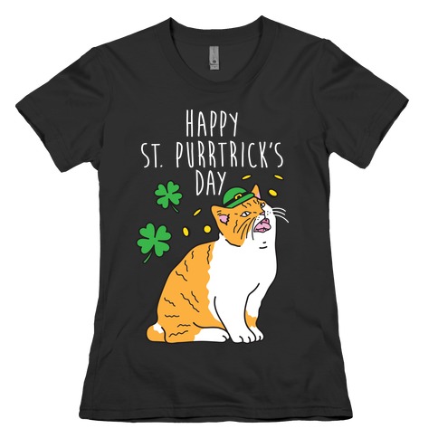 Happy St. Purrtrick's Day Womens T-Shirt