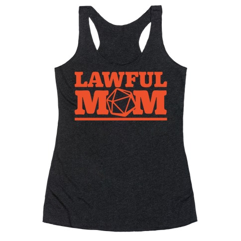 Lawful Mom White Print Racerback Tank Top