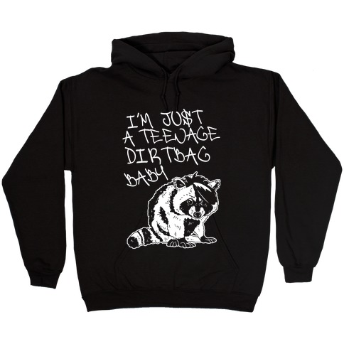 I'm Just a Teenage Dirtbag Baby Emo Raccoon Hooded Sweatshirt