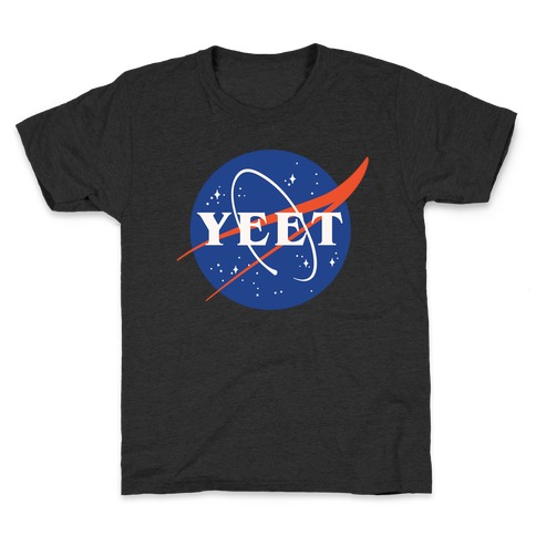 Yeet Nasa Logo Parody White Print Kids T-Shirt