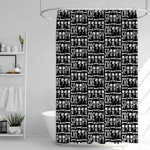 Spoopy & Creppy Pattern Shower Curtain