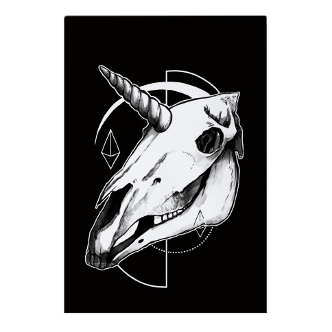Geometric Occult Unicorn Skull Garden Flag