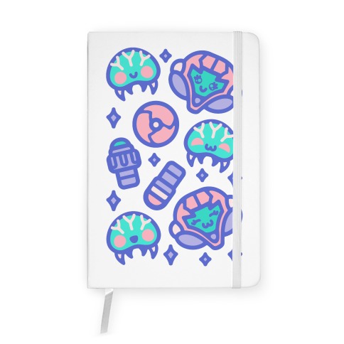 Kawaii Pastel Space Bounty Hunter and Aliens Parody Pattern Notebook