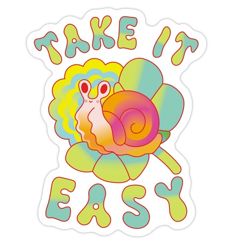 Take It Easy Groovy Snail Die Cut Sticker
