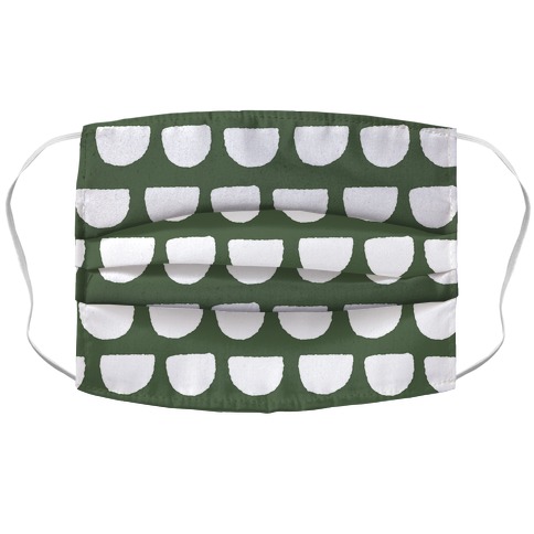 Simple Scallop Pattern Chive Green Accordion Face Mask