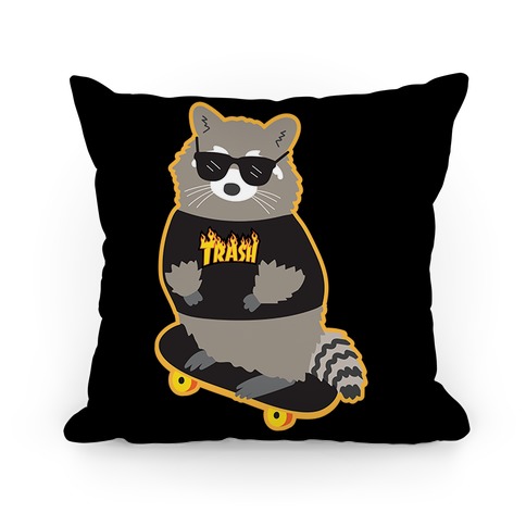 Skate Trash Raccoon Parody Pillow