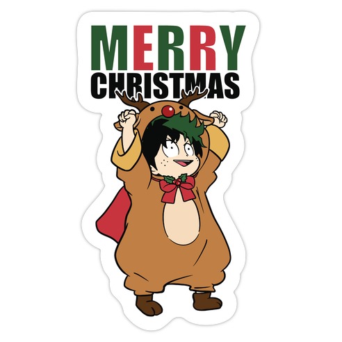 Deku Reindeer Christmas Parody Die Cut Sticker