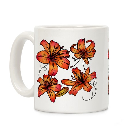 Sunset Tiger Lillies Pattern Coffee Mug