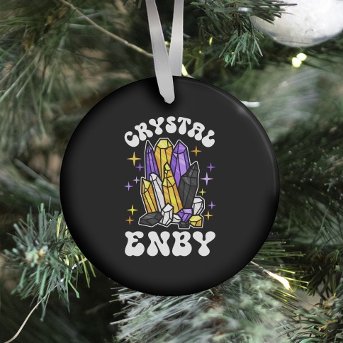 Crystal Enby Ornament