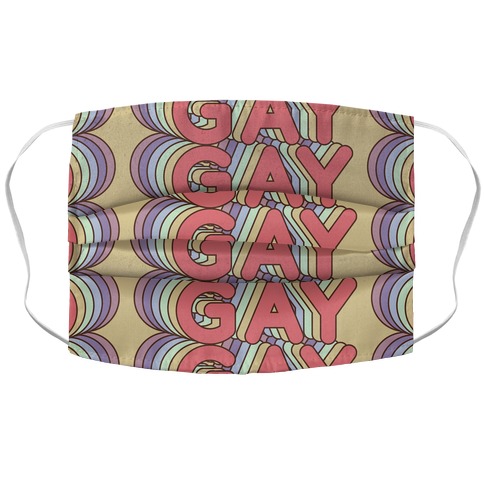 Gay Retro Rainbow Accordion Face Mask