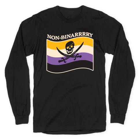 Non-binarrrry Pirate Flag Long Sleeve T-Shirt